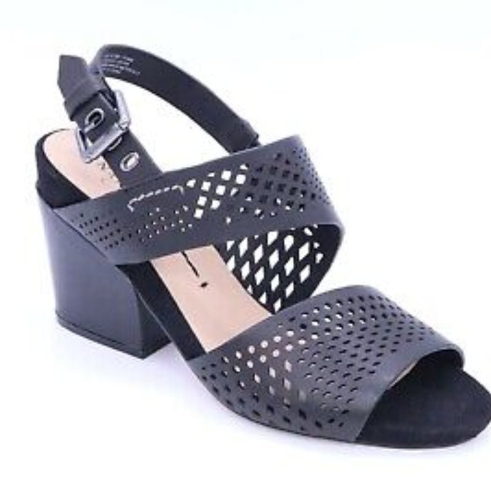 Naked Feet Leo - Black Heeled Leather Sandal NEW